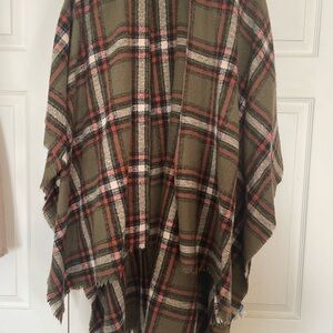 Old Navy Multicolor Plaid Poncho